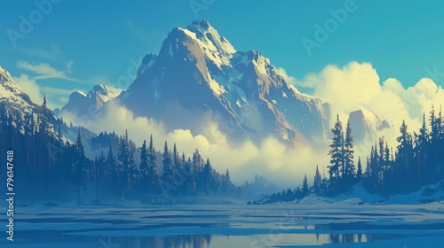 background landscape Alaska Mountain photo
