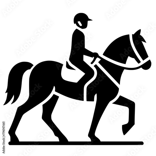 horse and rider icon Generative AI