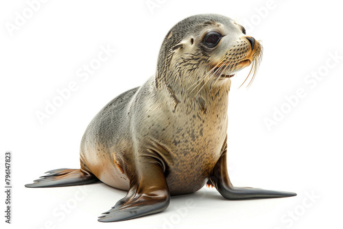 A seal clapping, isolated on a white background