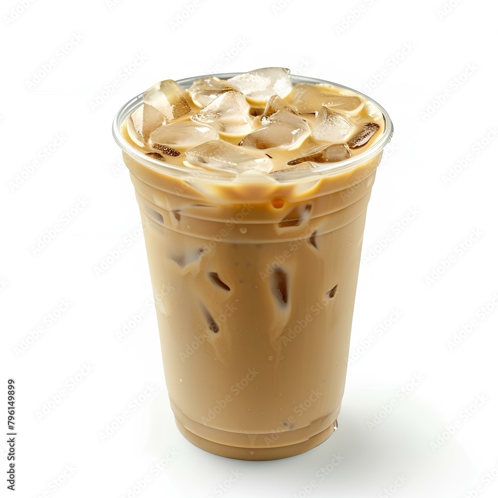 Iced Vanilla Latte in takeaway cup, isolated on white background. generative AI
Iced Vanilla Latte in takeaway cup, isolated on white background. generative AI