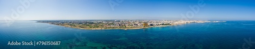 Bari, Italy. Embankment of the central part of the city. Bari is a port city on the Adriatic coast, the capital of the southern Italian region of Apulia. Aerial view