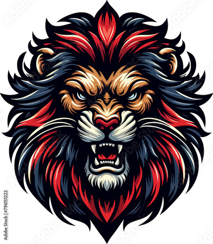 Roaring King of the Jungle  A Fierce Lion Illustration in PNG Format