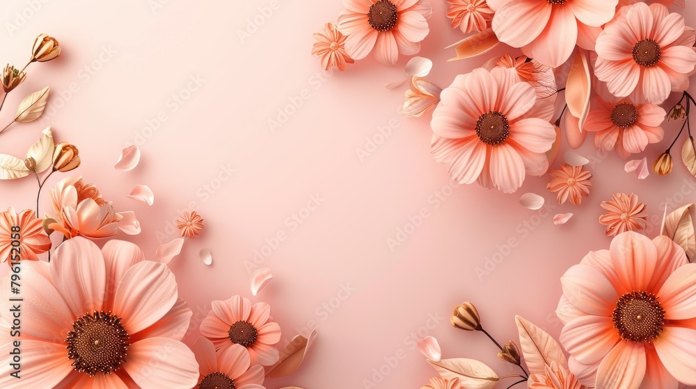 Elegant Pink Floral Pattern on Light Background Elegant Pink Floral Pattern on Light Background