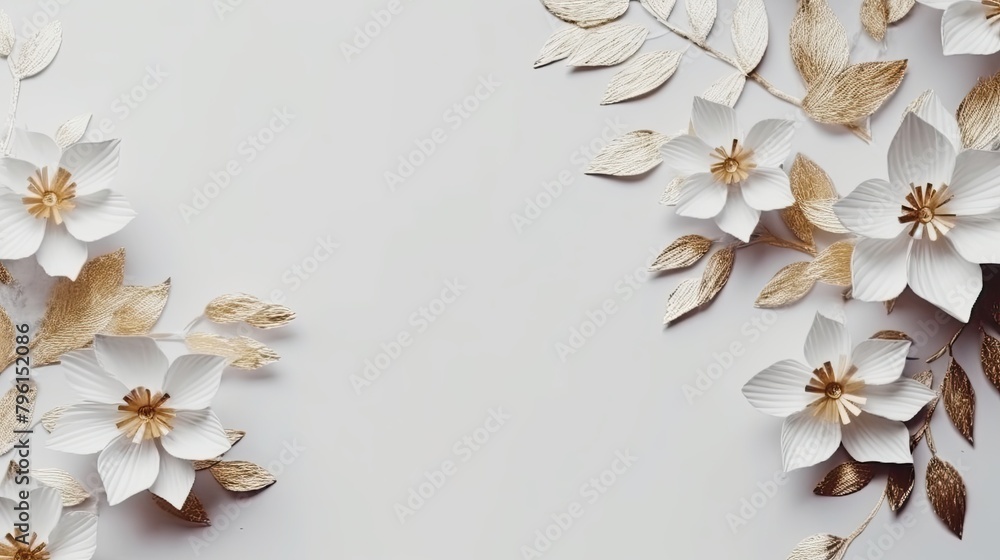 Elegant Floral Wall Decor with Gold Accents Elegant Floral Wall Decor with Gold Accents