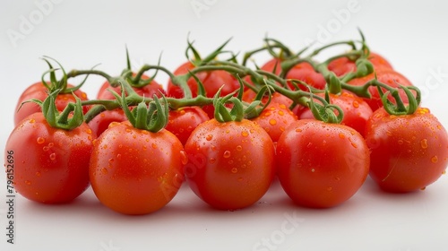 Glossy tomatoes rich in vitamins and minerals, artfully arranged, emphasizing their health benefits, isolated background, studio lit