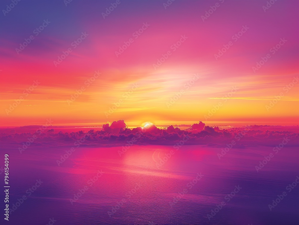 Smooth transition from deep orange to dusky purple creates a sunset-inspired gradient abstract background