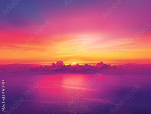 Smooth transition from deep orange to dusky purple creates a sunset-inspired gradient abstract background