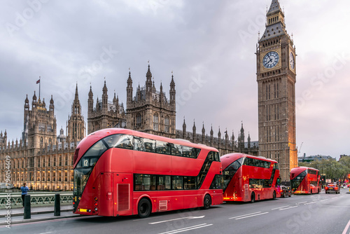 big ben with red bus photo