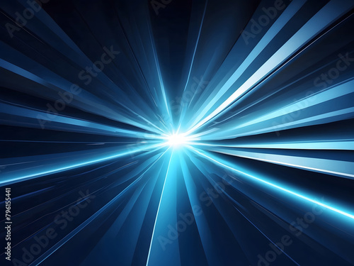 Vector Abstract, science, futuristic, energy technology concept. A digital image of light rays, stripes, lines with blue light, speed, and motion blur over a dark blue background design.