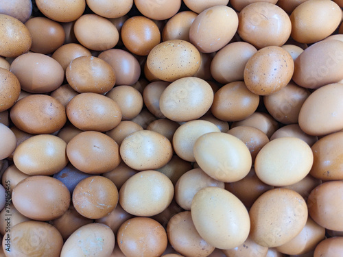 Eggs for sale at a market stall in the city.
