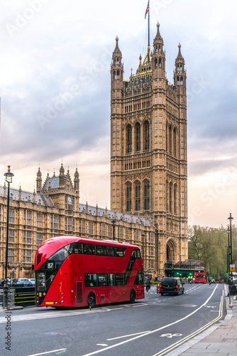 big ben with red bus