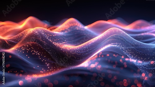 Digital Abstract Art of Neon Streams Data and Energy