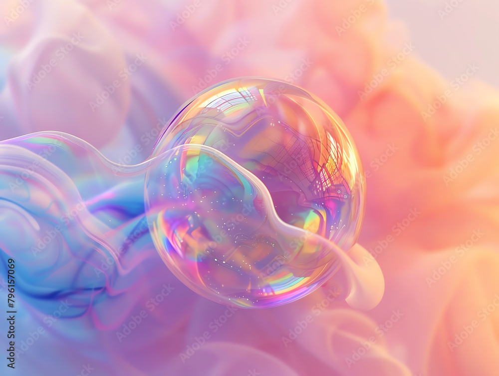Ephemeral A delicate soap bubble catching rainbow hues before it bursts Ephemeral A delicate soap bubble catching rainbow hues before it bursts