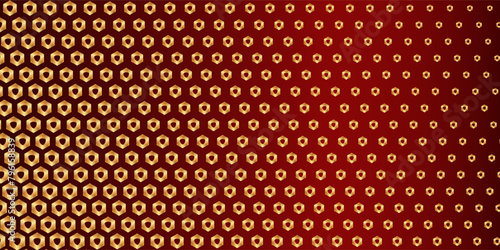 Hexagon Dot pattern, art background template. Vector dark honey texture