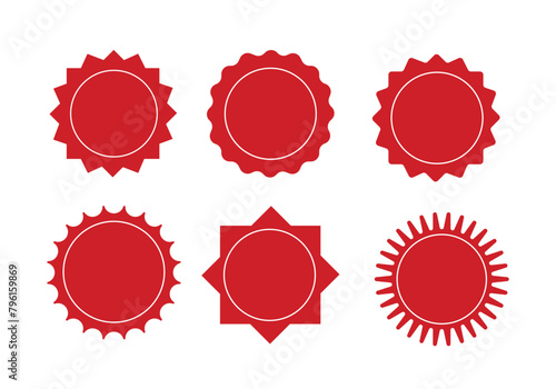 Red badges. Vector illustration photo