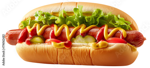 Juicy hot dog topped with fresh vegetables and condiments on a