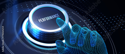KPI key performance indicator increase optimization business and industrial process. 3d illustration photo