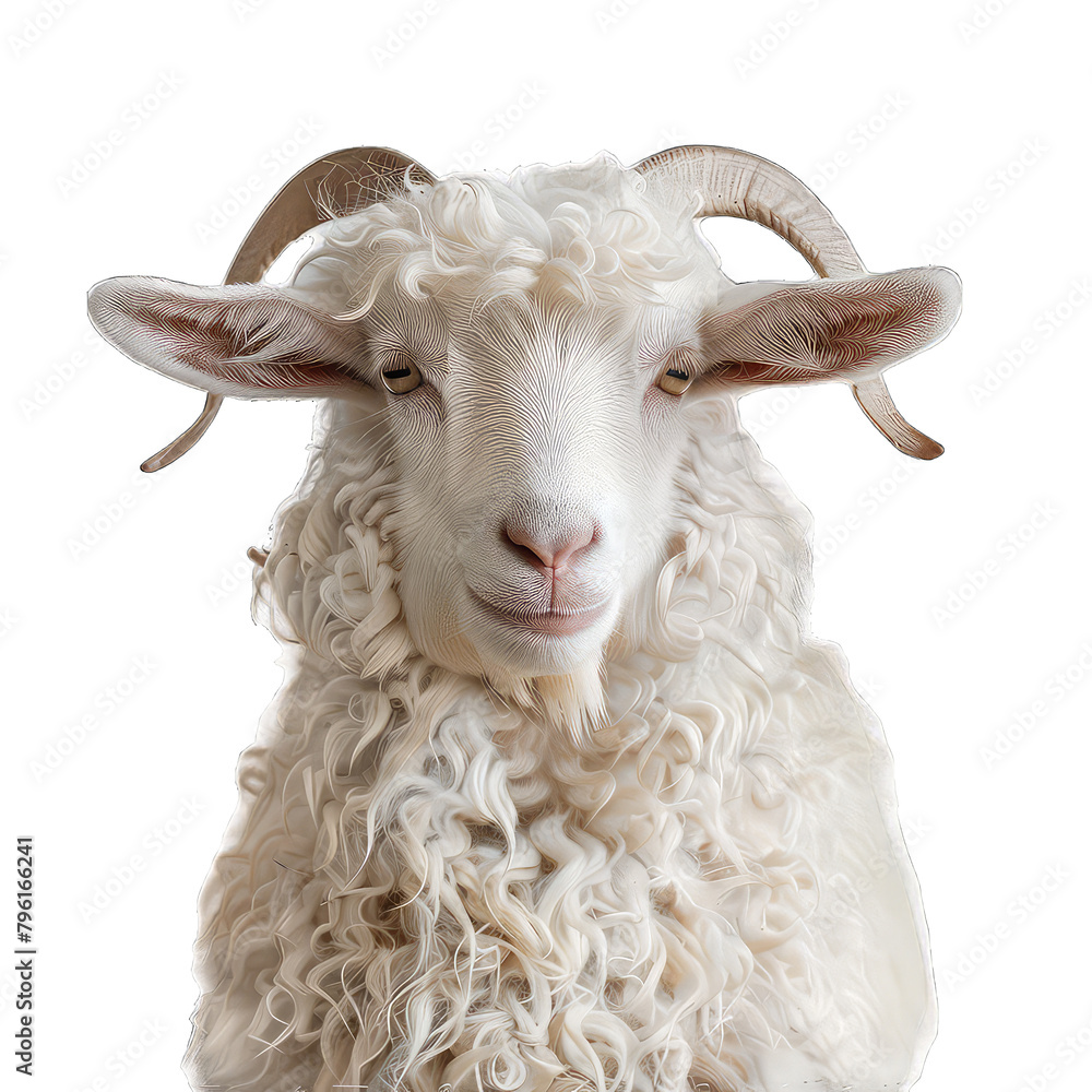 Close-up of a Sheep's head outside isolated on Transparent Background, without background .PNG Close-up of a Sheep's head outside isolated on Transparent Background, without background .PNG