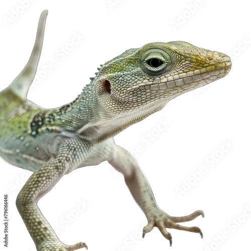 Twig anole / Anolis auratus isolated on Transparent Background, without background .PNG photo