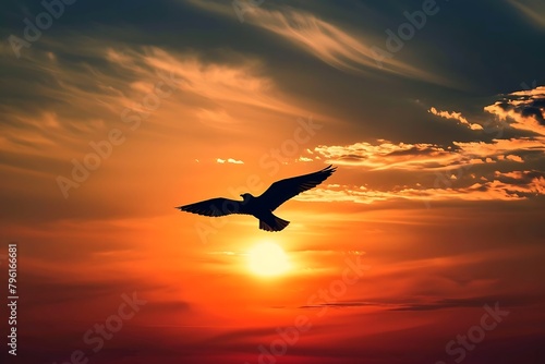 seagull on sunset sky © Usman