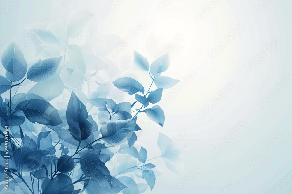 Soft floral vector illustration minimalistic on a solid background white space at the center 