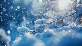 The soothing sound of cracking ice and gentle snowfall providing an enchanting lullaby for a restful sleep. 2d flat cartoon.