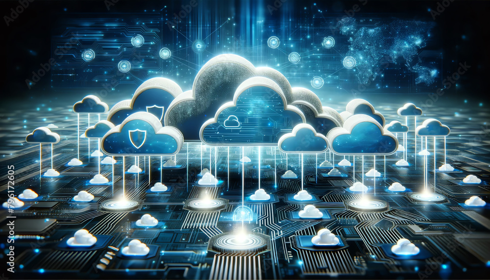 3D abstract background image of a Cloud Service Provider in Information Technology