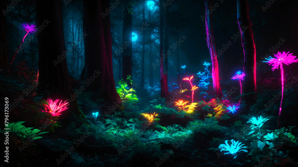 Neon Alien Forest 