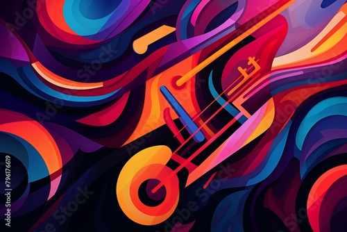 Abstract Jazz Music Gradients: Fusion Jazz Vibrant Blends in Harmonious Motion