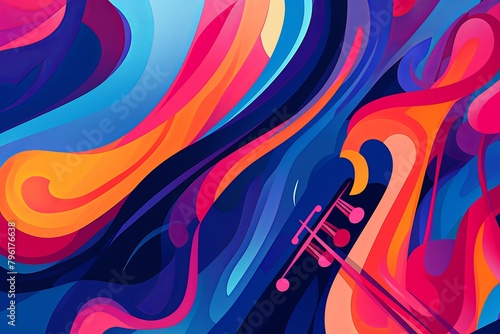 Abstract Jazz Music Gradients: Jazzy Rhythm Color Flow Symphony