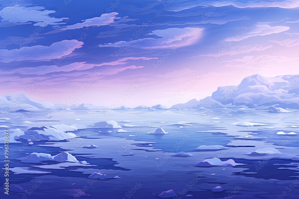 Arctic Polar Light Gradients: Frosty Polar Sky Image