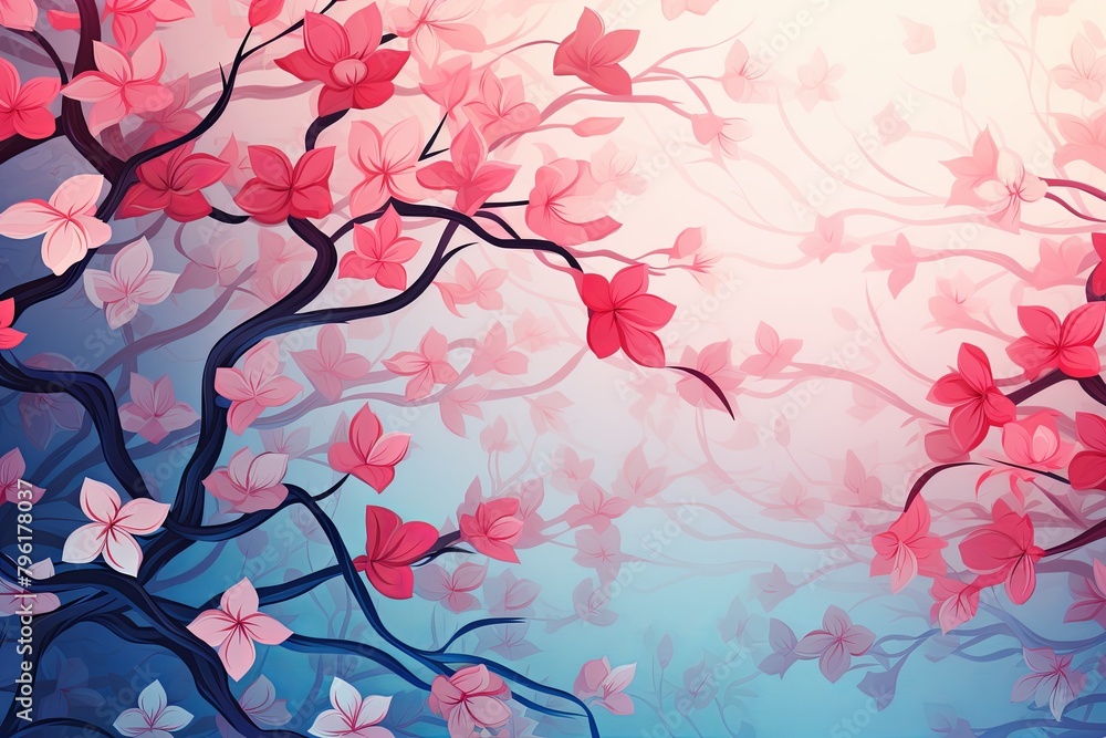 Blossoming Cherry Gradient Colors: Enchanting Floral Gradients