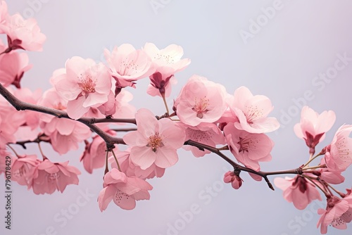 Blossoming Cherry Gradient: Soft Pink Blooms in Pastel Shades