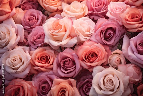 Blush Garden Hues  Rose Gradient Blooms