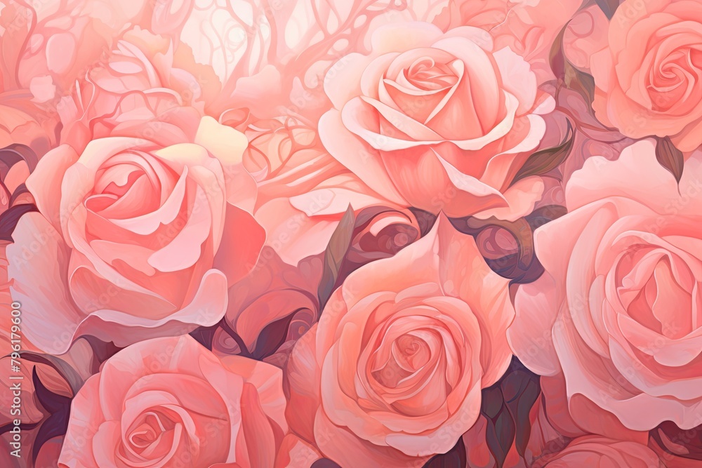 Blush Rose Garden Gradients: Pastel Rose Shades Artistry Blush Rose Garden Gradients: Pastel Rose Shades Artistry