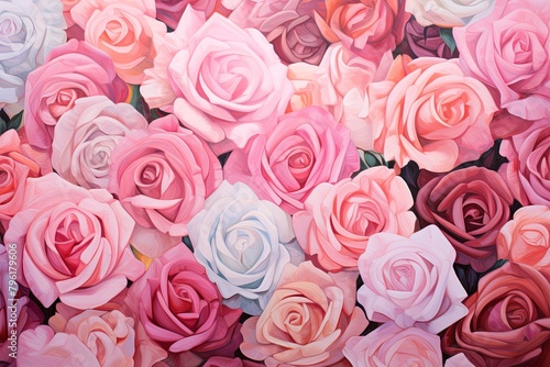 Blush Rose Garden Gradients  Pastel Artistry in Bloom