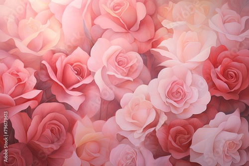 Blush Rose Garden Gradients - Dreamy Pastel Art