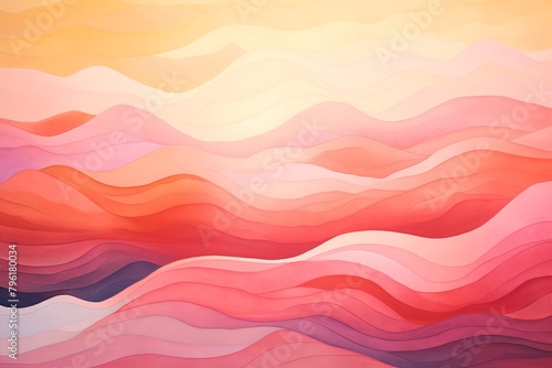 Bohemian Sunset Color Washes: Abstract Waves of Sunset Colors