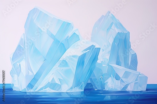 Crystal Clear Iceberg Gradient: Icy Blue-White Spectrum Splendor photo