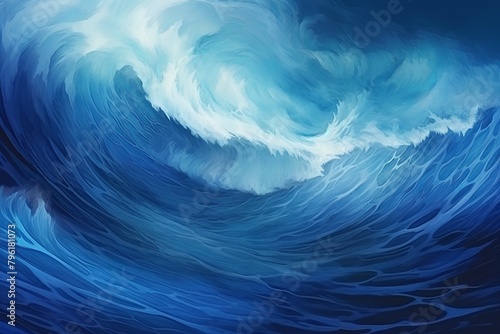 Deep Ocean Gradient Mystique: Enchanting Deep Blue Color Wave Image © Michael