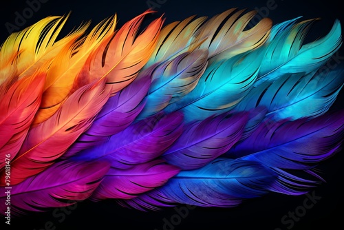 Exotic Bird Feather Gradients: Artistic Designs Showcase