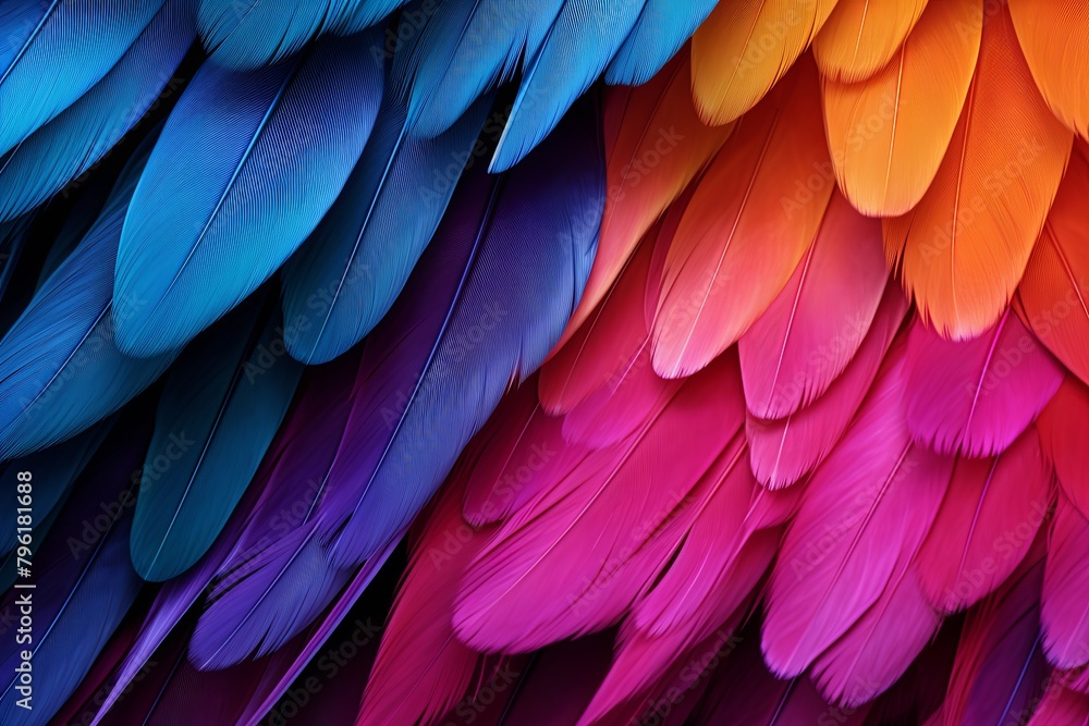 Exotic Bird Feather Gradients: Fusion of Feathery Hues Exotic Bird Feather Gradients: Fusion of Feathery Hues