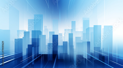 abstract city background  blue futuristic background 