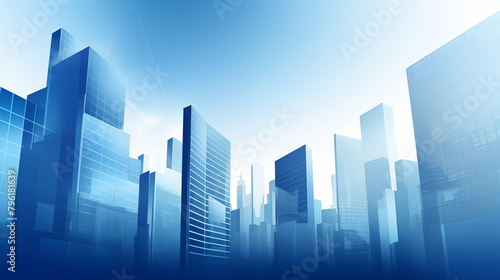 abstract city background, blue futuristic background 