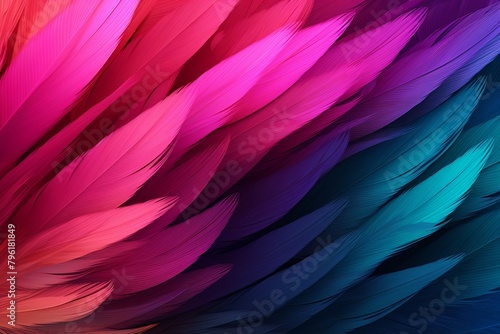 Exotic Bird Feather Gradients  Flamboyant Waves of Feathers.