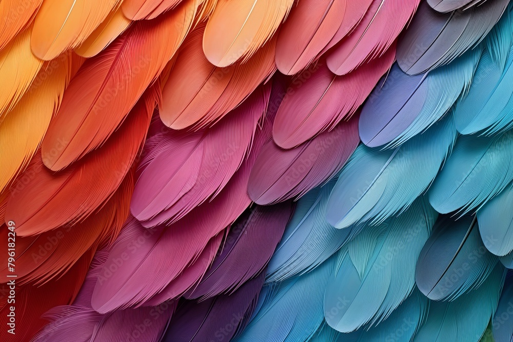 Obraz premium Exotic Bird Feather Gradients: Nature's Color Palette Delight
