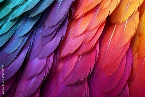 Exotic Bird Feather Gradients: Nature's Color Palette Burst © Michael