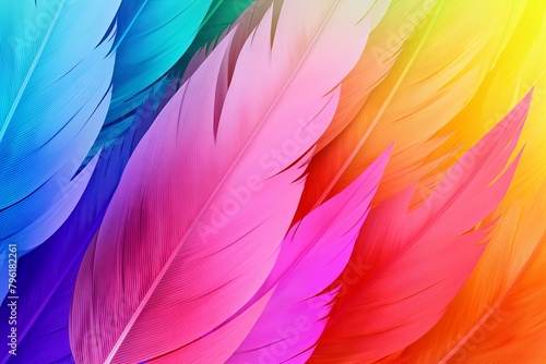 Exotic Bird Feather Gradients: Rainbow Spectrum Elegance