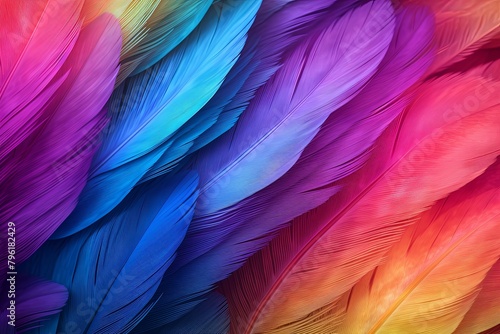 Exotic Bird Feather Gradients: Shimmering Tones of Avian Elegance © Michael