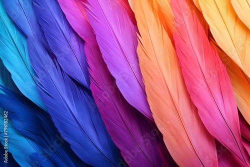 Exotic Bird Feather Gradients: Tropical Hues Symphony.